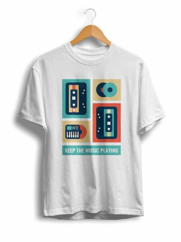 U/P Unisex keep the music playing tshirt