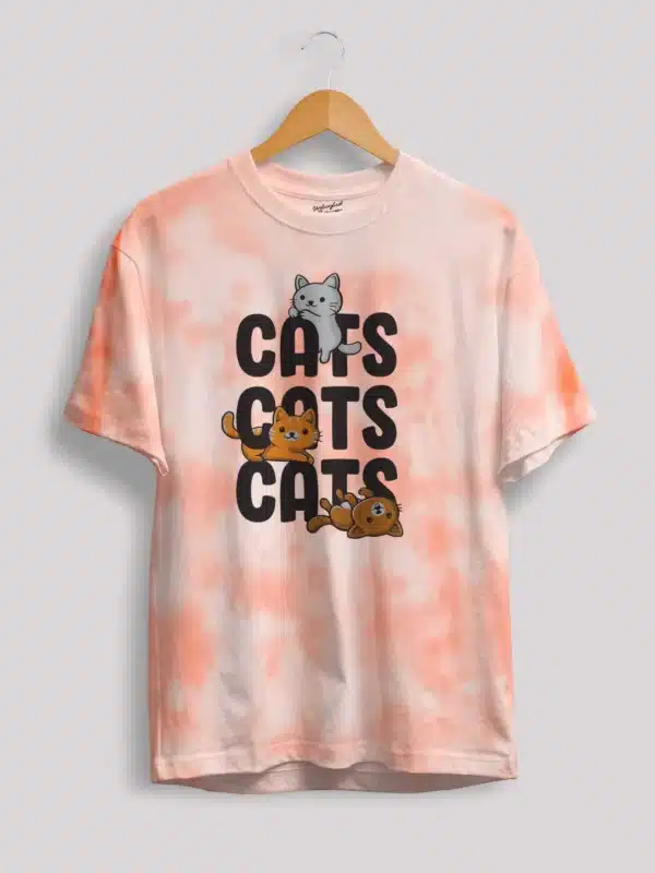 cute cats tie dye orange